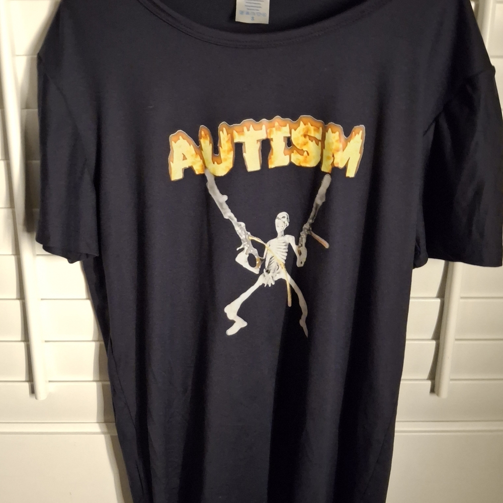 Black Graphic Tee with Skeleton Design